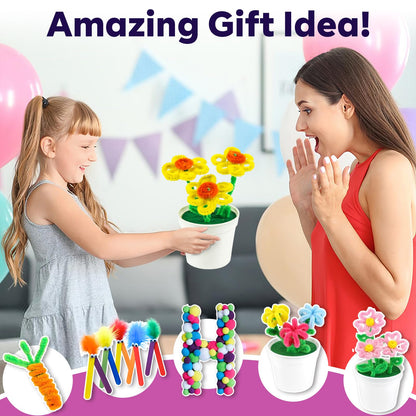 FunzBo Arts and Crafts Supplies Kit for Kids Toddlers Age 4 5 6 7 8 9 - All in One D.I.Y. Crafting Kindergarten Homeschool Supply Set Kids Toys Brithdays Gifts