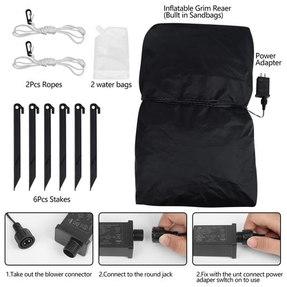 8 FT Length Halloween Inflatable Grim Reaper Halloween Decorations Halloween Outdoor Blow Up Yard for Halloween Outdoor Yard Decorations, Garden, Lawn,Indoor