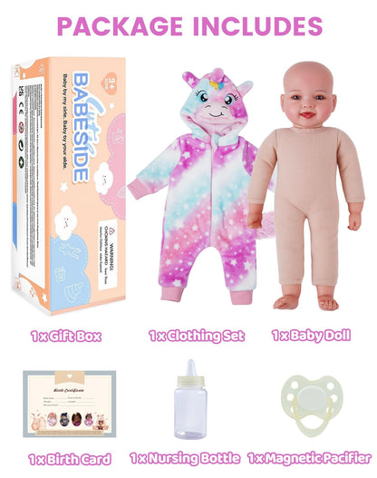 BABESIDE Baby Dolls, 17inch Large Realistic Cute Soft Body Baby Doll Real Life Baby Dolls with Accessories for 3+ Year Old Girls Gifts, Pretend Play, Collection