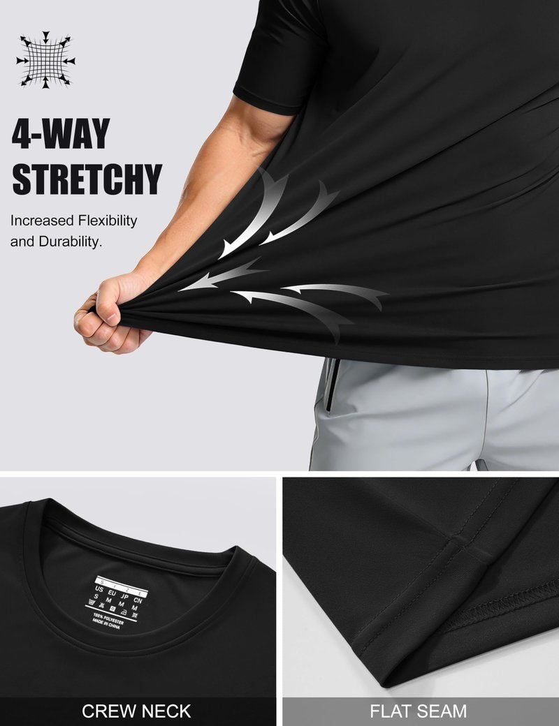 Mens T-Shirt Sun Shirts UPF 50+ Short Sleeve Fishing Shirts Quick Dry Moisture Wicking Performance Shirts Rash Guards