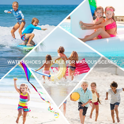 ANLUKE Kids Boys Girls Water Shoes Barefoot Aqua Socks Fast Dry Beach Swim Outdoor Sports Shoes for Toddler Black 32/33