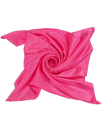 SATINIOR Chiffon Scarf Square Neck Scarf Handkerchief Retro Satin Ribbon Neckerchief for Women(27.56 x 27.56 Inches,Dark Rosy)