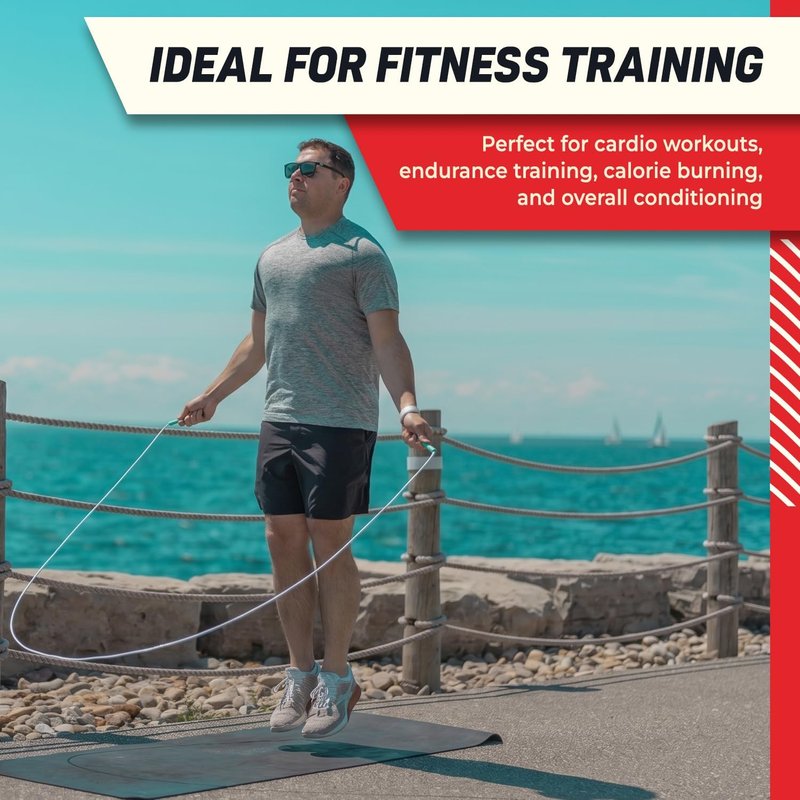 Jump Rope - Adjustable Indoor/Outdoor PVC Skip Rope for Fitness | Unbreakable Handles, Tangle-Free Design
