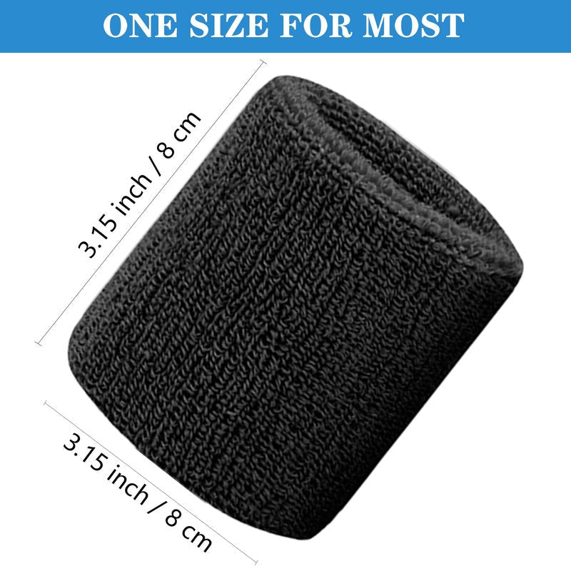 IMAGERIO 8 Pack Wrist Sweatbands Tennis Wrist Bands Absorbent Sweat Band for Men and Women, Breathable Cotton Sweatbands for Working Out, Football, Basketball, Running Athletic Sports