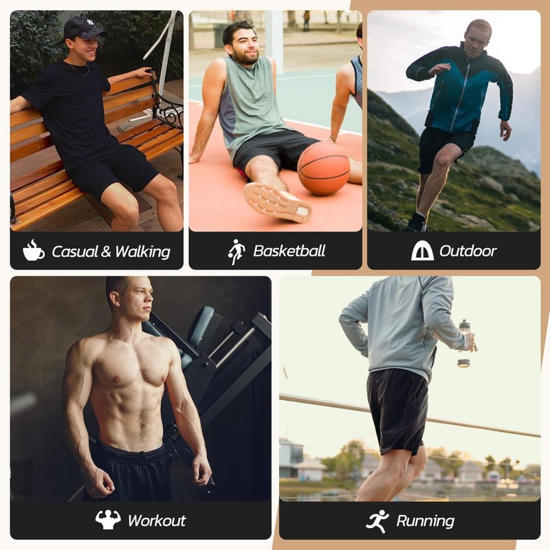 BOOJO 3 Pack Gym Basketball Mens Shorts - Quick Dry Black Workout Athletic Shorts with Pockets for Casual Running(S-6XL)