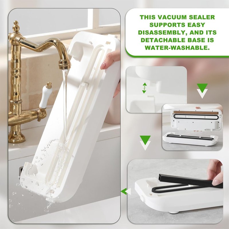 Food Vacuum Sealer Machine - High Suction 85Kpa | One-Touch Dry & Wet Mode, Compact Design for Kitchen Storage & Meal Prep
