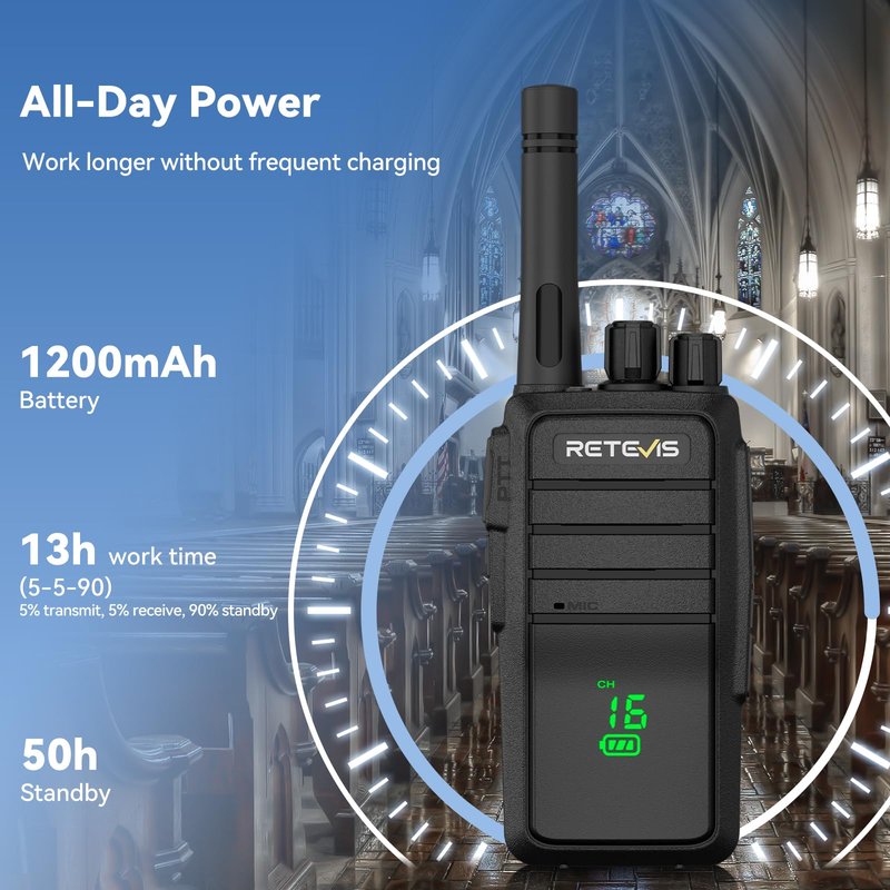 Retevis RT21H Walkie Talkies with Earpiece and Mic Set, 2 Way Radios Long Range, Hidden Display, Portable FRS Two-Way Radios for Oudtoor Hunting(2 Pack)