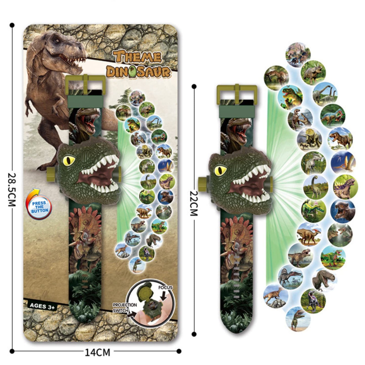 Cartoon Watch Dinosaur Projection Children's Watch 3D Tyrannosaurus Electronic Watches for Kids Gift