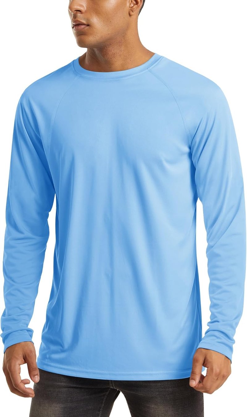 Men's Long Sleeve Athletic Shirts - UPF 50+ UV Sun Protection | Ideal for Hiking, Running & Workouts