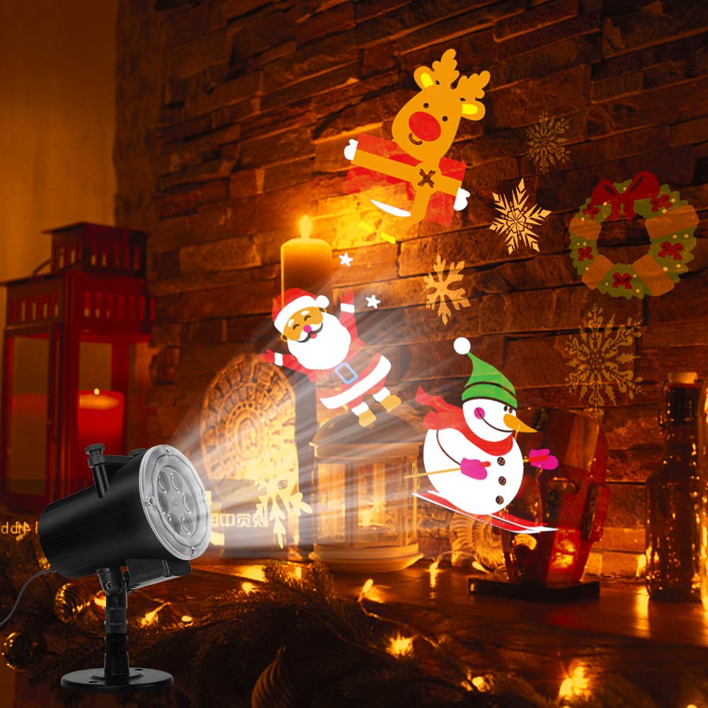 Elec3 Holiday Christmas Halloween Led Projection Light 12W, 16 Slides Projector Light Waterproof with RF Romote Used for Home Party Holidays Halloween Decoration
