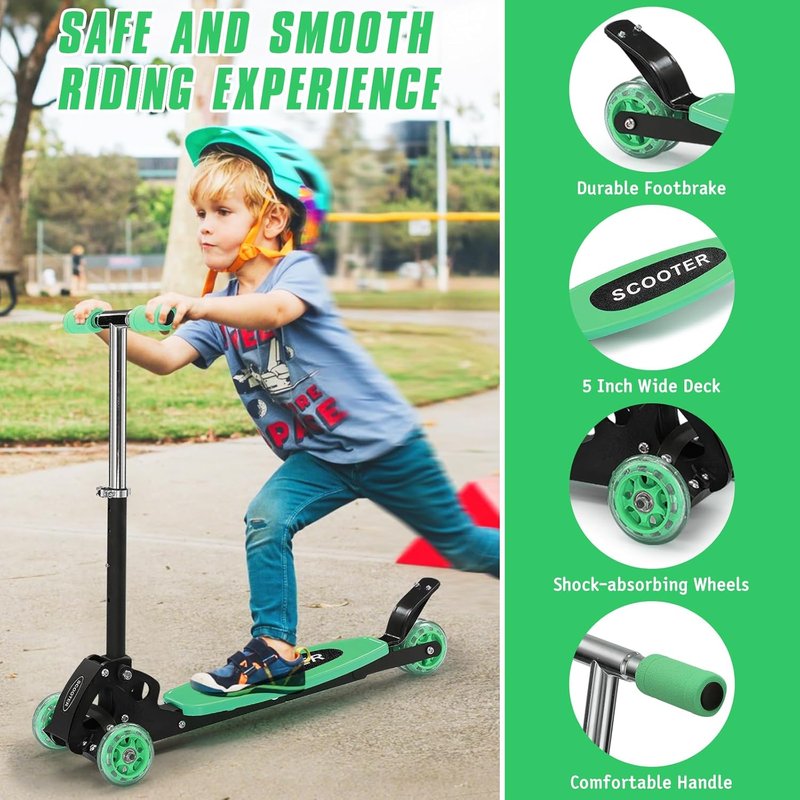 Kids Kick Scooter - 3-Wheel Design for Stability & Safety | Adjustable Height