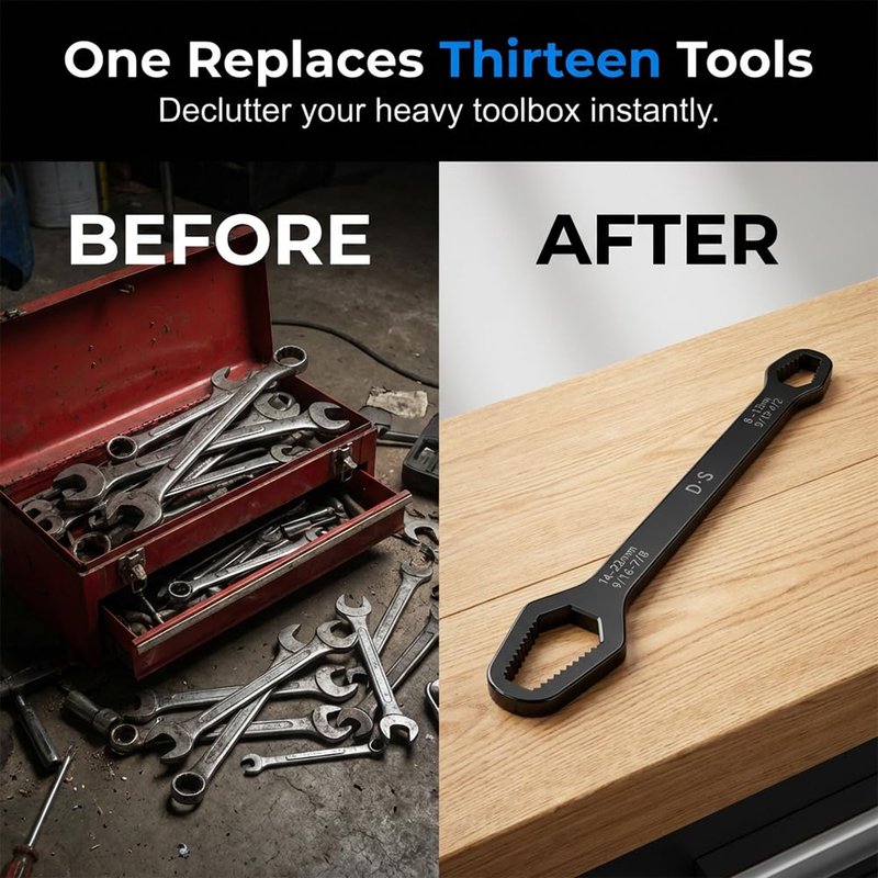 AIIONP 4Pcs Multifunctional Adjustable Wrench Tool, 2026 New Universal Torx Self-Tightening Wrench, 3mm-22mm Adjustable Glasses Wrench, Portable Multi-Purpose Wrench for Outdoor Repair Tool