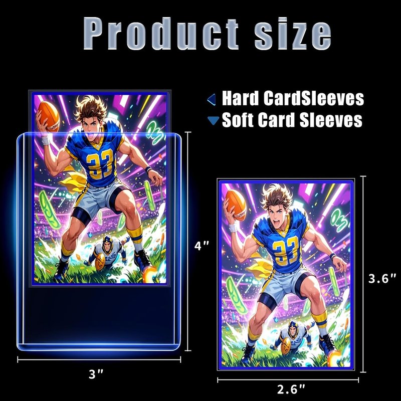 200 Card Sleeves - Premium Hard Plastic Toploaders for Trading Cards | 3" x 4" Baseball & Football Protectors