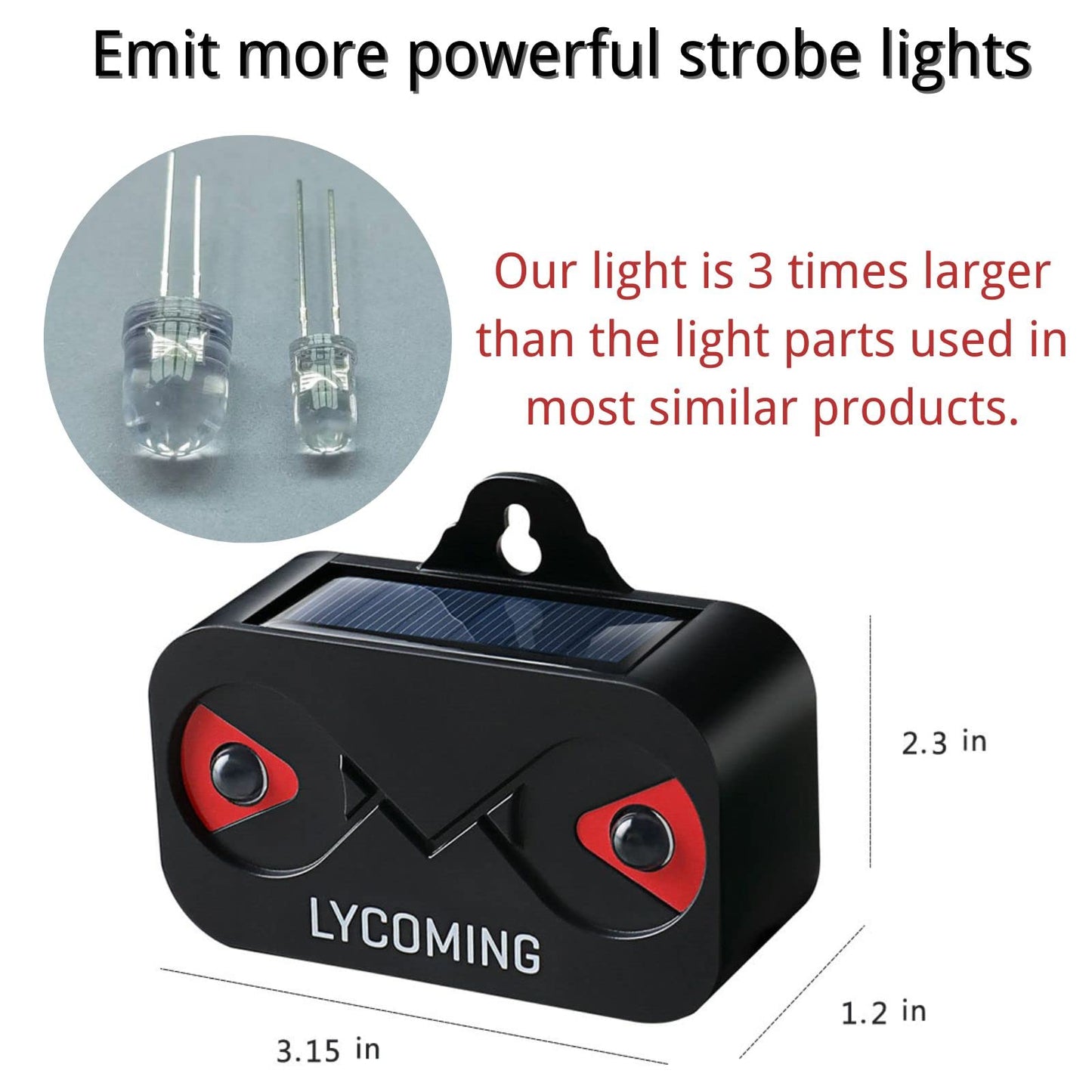 Lycoming Nocturnal Animals Coyote Deterrent Skunk Raccoon Deer Repellent Devices Solar Predator Control with Red LED Strobe Lights for Outdoor Yard Garden 8 Pack