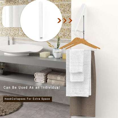 Anjuer Drying Rack Wall Mounted Clothes Hanger Folding Wall Coat Racks Aluminum Home Storage Organiser Space Savers