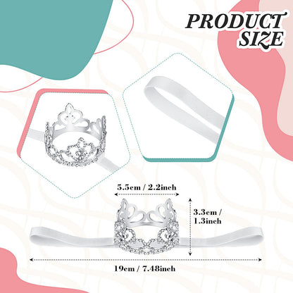 2 Pcs Dog Crown Headband Dog Tutu Dress Set Crystal Rhinestone Tiara Crown Tutu Skirt Pet Dress Costume for Puppy Birthday Party Wedding Photo Prop Costume(Large,Rose Red, White)