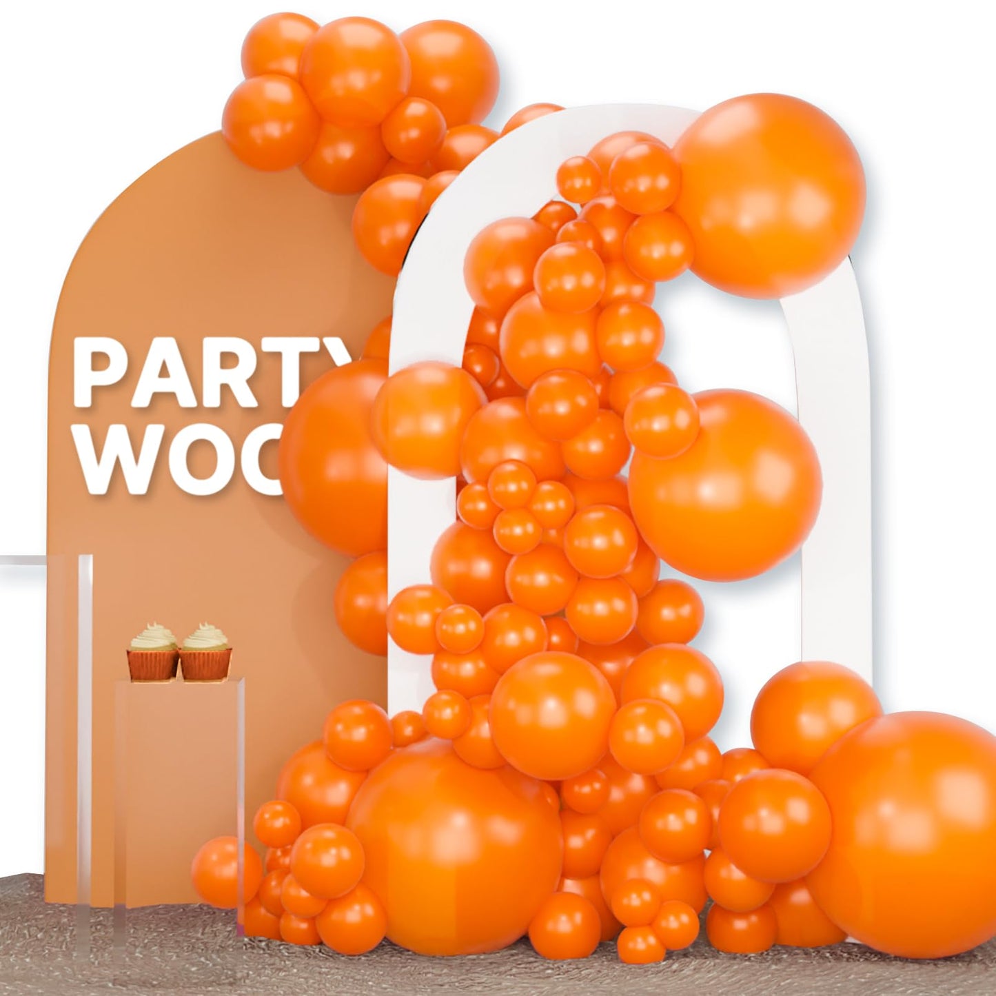 PartyWoo Balloons 120 pcs Orange Balloon Different Sizes Pack of 18 12 10 5 Inch Pumpkin Balloons Balloon Garland Arch Kit for Thanksgiving Halloween Fall Birthday Party Decorations Orange-Y9