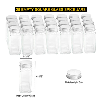 SpaceAid Spice Rack Organizer for Cabinet Door or Wall Mount (4 Pack) with 415 Spice Labels - Wood Hanging Seasoning Shelf for Cupboard Pantry or over the Stove