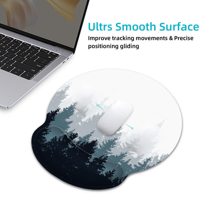 Ergonomic Mouse Pad with Wrist Support,Forest Mouse Pad with Wrist Rest,Relieve Wrist Pain Mousepad Non-Slip Rubber Base,Mouse Pads for Desk,Computers,Laptop,Office,Home,Gaming,Accessories