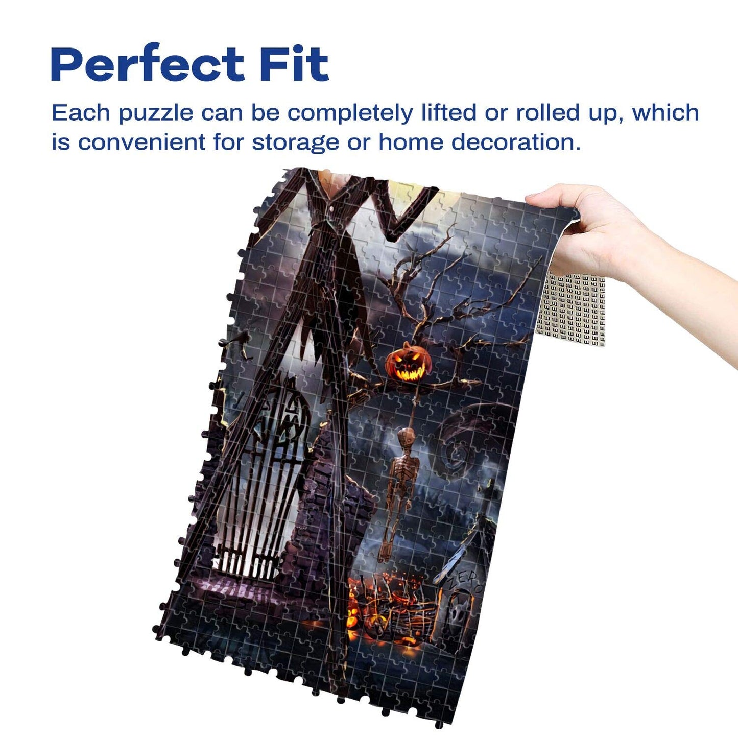Jigsaw Puzzle 1000 Piece Wooden Puzzle Halloween Picture Family Decorations, Unique Birthday Present Suitable for Teenagers and Adults