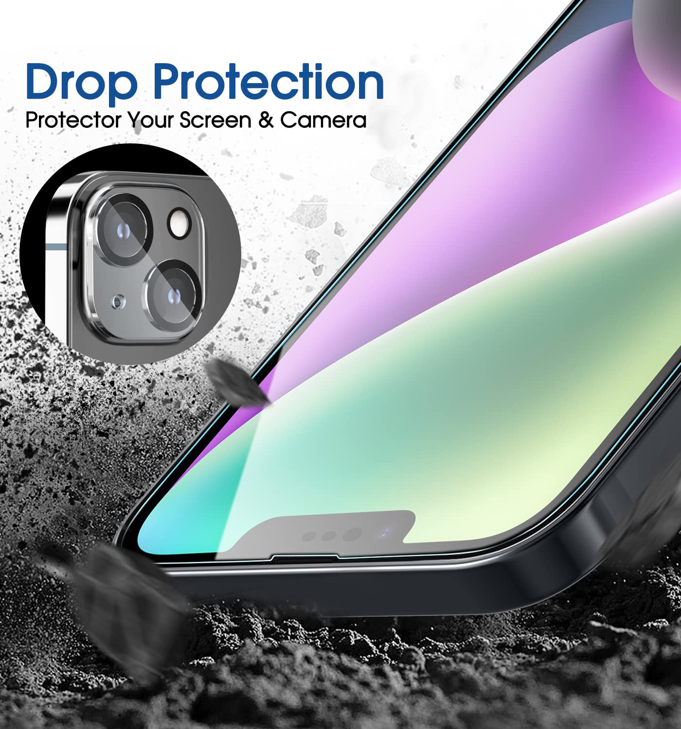 amFilm Easiest Installation OneTouch for iPhone 15 Pro Max Screen Protector [6.7 Inch] Tempered Glass + Camera Lens Protector, Auto-Alignment Tech, Bubble Free, Case Friendly, Anti-Scratch [2+2 Pack]