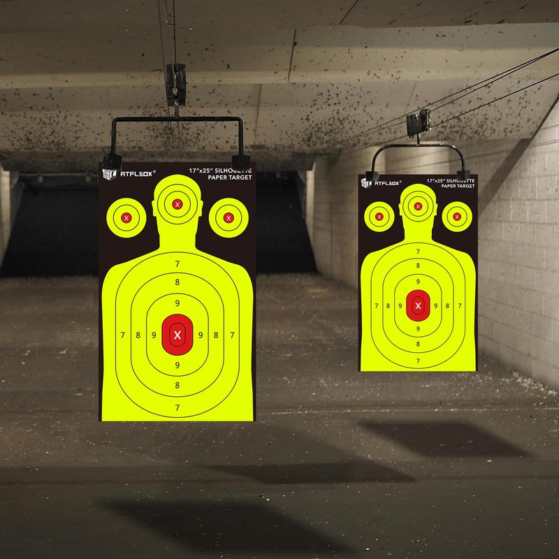 Atflbox Silhouette Paper Target for The Range, 17X25 Inch High Visibility Target Paper for Indoor and Outdoor Shooting Practice, Suitable for Handgun, Pistol, Rifle, Airgun, Pellet BB Gun (25 Pack)