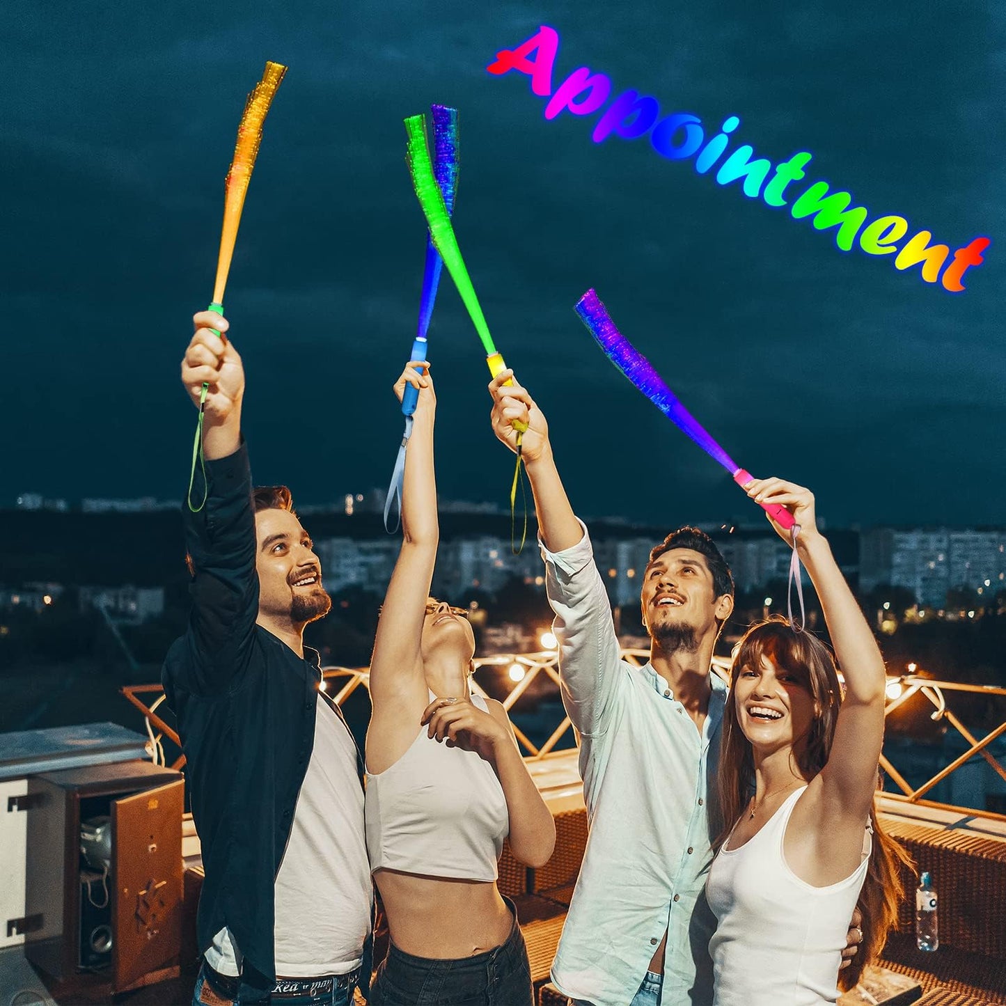 BouQuw 25 Pack Glow Sticks Mardi Gras Party Supplies ,Glow in the Dark Party Supplies,3 Models Flashing Sticks, Fiber Optic Wands Light up Sticks Fit Wedding Birthday Easter valentine's day