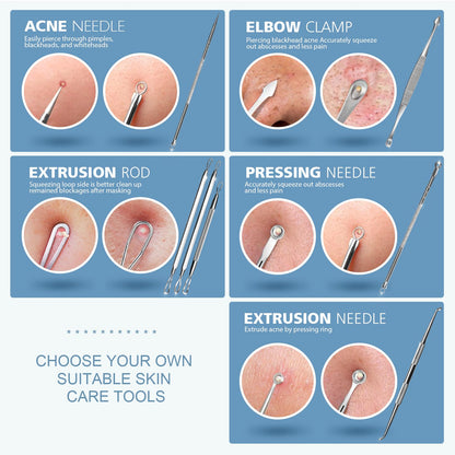 Teenitor 7 in 1 Blackhead Remover Tools, Surgical Grade Pimple Popper Tool Kit, Blackhead Extractor, Pimple Extractor, Black Head Remover for Face Nose