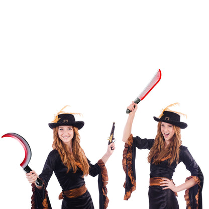 Cagemoga 5 Pack Halloween Fake Machetes Plastic Machette Knife Prop Realistic Knife Prop for Halloween Party Costume Accessory