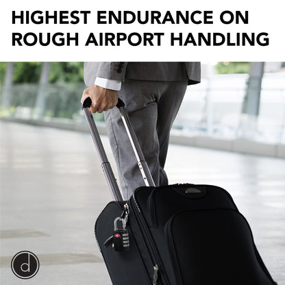 Desired Tools TSA Locks for Luggage, 2-Pc Durable Steel Padlock, Keyless Easy to Read 4-Digit Combination Lock for Backpacks, Travel Suitcases, Toolbox, Filing Cabinets, Baggage & Gym Locker, Black