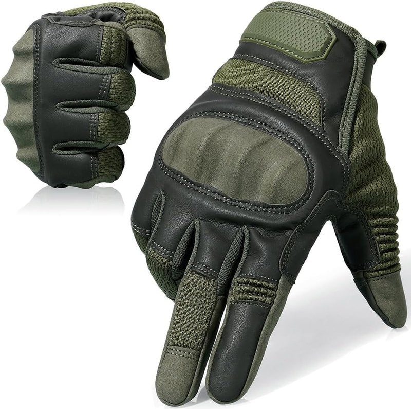 Touchscreen Full Finger Gloves for Men - Padded Outdoor Winter Gloves | Green