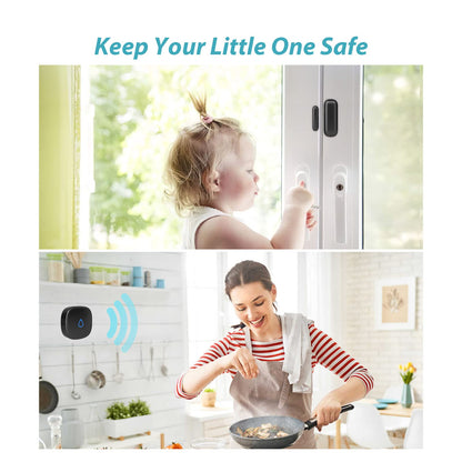 Door Chime, METAK Wireless Door Open Contact Sensor Alarm with 500 FT Range, 58 Chimes and 5 Volume Levels for Business/Store/Home/Office When Entering, 1 Transmitter + 1 Plug-in Receiver