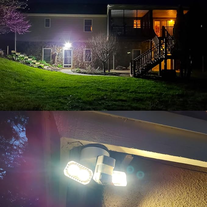 SANSI 38W 5000LM Motion Sensor Outdoor Lights, Flood Light Outdoor Detector with 4 Mode Adjustable, 500W Equiv 5000K Dusk to Dawn, IP65 Waterproof, Motion Sensor Lights for Garage, Yard, Porch (Black)