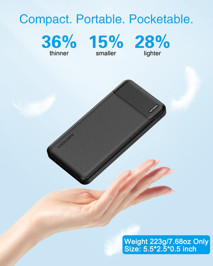 AsperX 2-Pack 10000mAh USB C Output Portable Charger Power Bank Fast Charging, Portable Phone Charger External Battery Pack for iPhone, Samsung, Google LG and Heated Vest