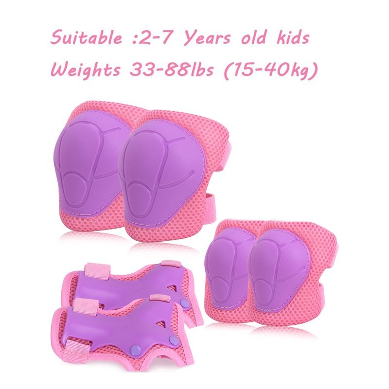 Kids Protective Gear, Knee Pads Elbow Pads with Wrist Guards for Roller Skating Cycling Skateboard Bike Scooter Rollerblade Safety Gear for Kids 2-7 Years Old