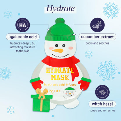 SpaLife Beauty Santa’s Workshop Christmas Face Mask Bundle | Korean Facial Masks | Hydrating, Soothing and Firming Sheet Mask Set | Christmas Face Masks for Women | Spa Party Favors | 12 Pack