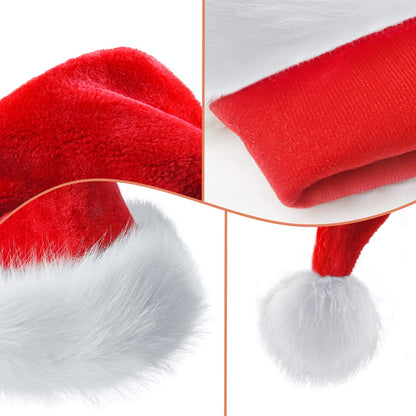 Haomaomao Santa Hat for Kids Christmas Hats Red Double Thicken Velvet Warm Comfort Holiday Unisex Xmas Hat for New Year Festive Festival Party
