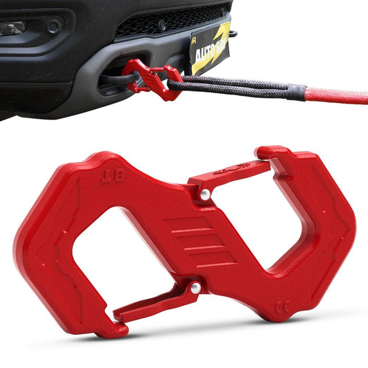 AUTORICH 3/8" S Tow Hook, G80 Steel Quick Winch Shackle 33,000Lbs Break Strength, Heavy Duty Off-Road Recovery Connect Hook for SUV, Truck, Trailer & Towing Applications, Red