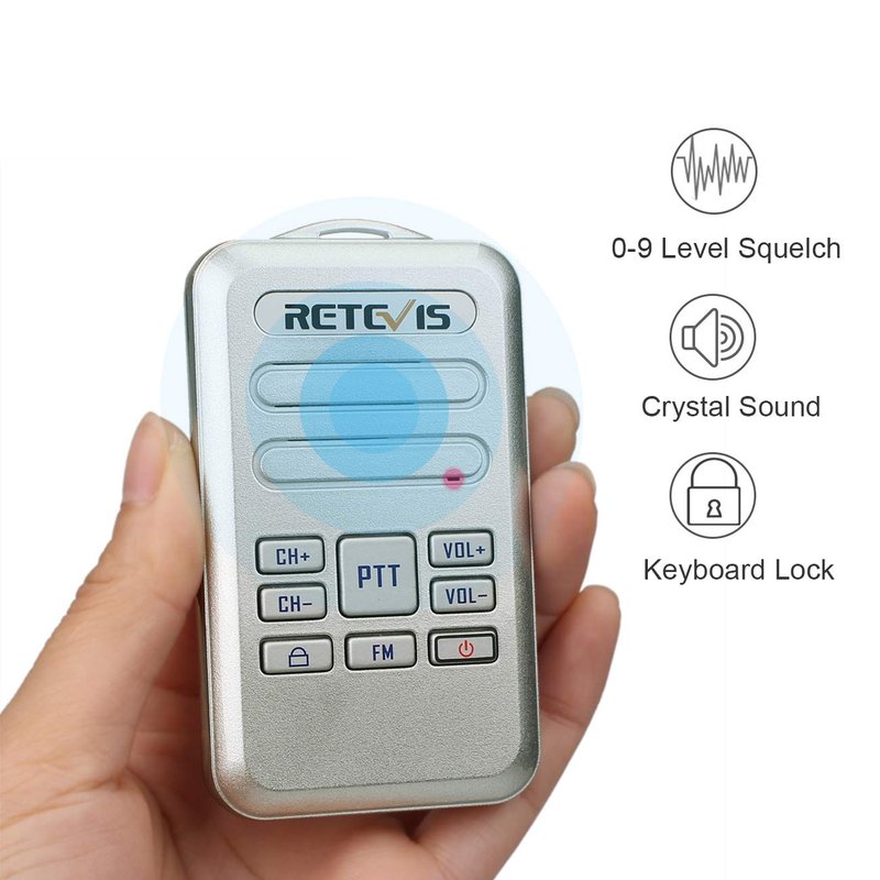 Retevis RT20 Walkie Talkies for Adults, Wearable Small Walkie Talkie for Seniors Elderly, Loud Sound, FM, Compact Mini 2 Way Radios for Healthcare Hospital Biking Camping Skiing Gift(3 Pack)