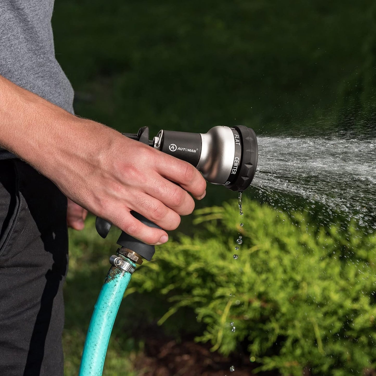 AUTOMAN Hose Pipe Spray Gun, 7 Patterns Garden Hose Spray Gun, High Pressure Hose Nozzle, Anti-Slip Water Hose Gun for Plants & Lawns Watering, Car & Bike Washing and Pets Bathing