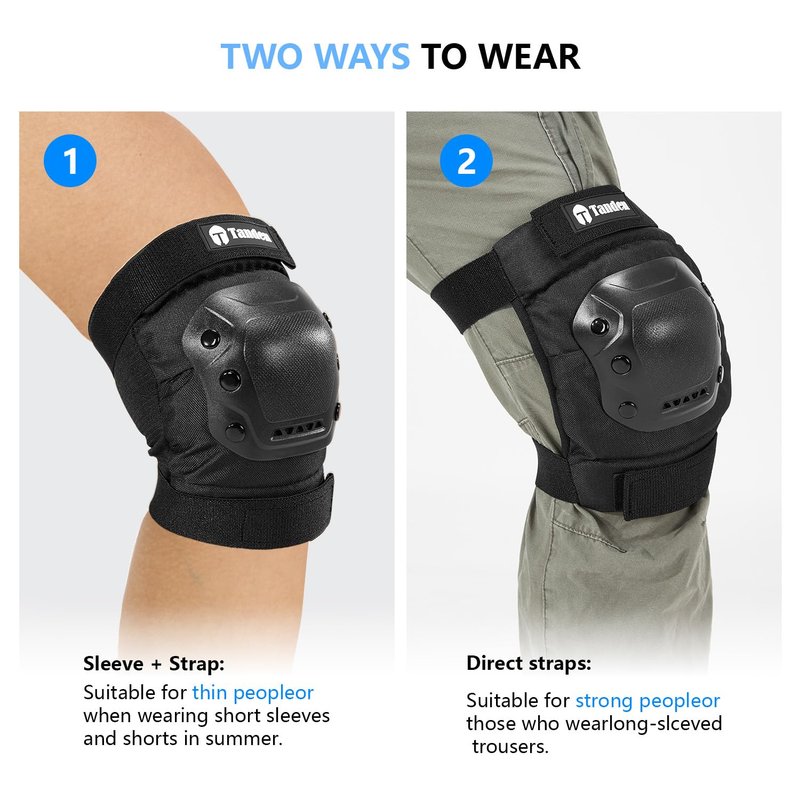 Tanden Skateboard Protective Gear Youth Knee Pads and Elbow Pads Set, Elbow and Knee Pads for Roller Skating Wrist Guards Skateboarding Pads