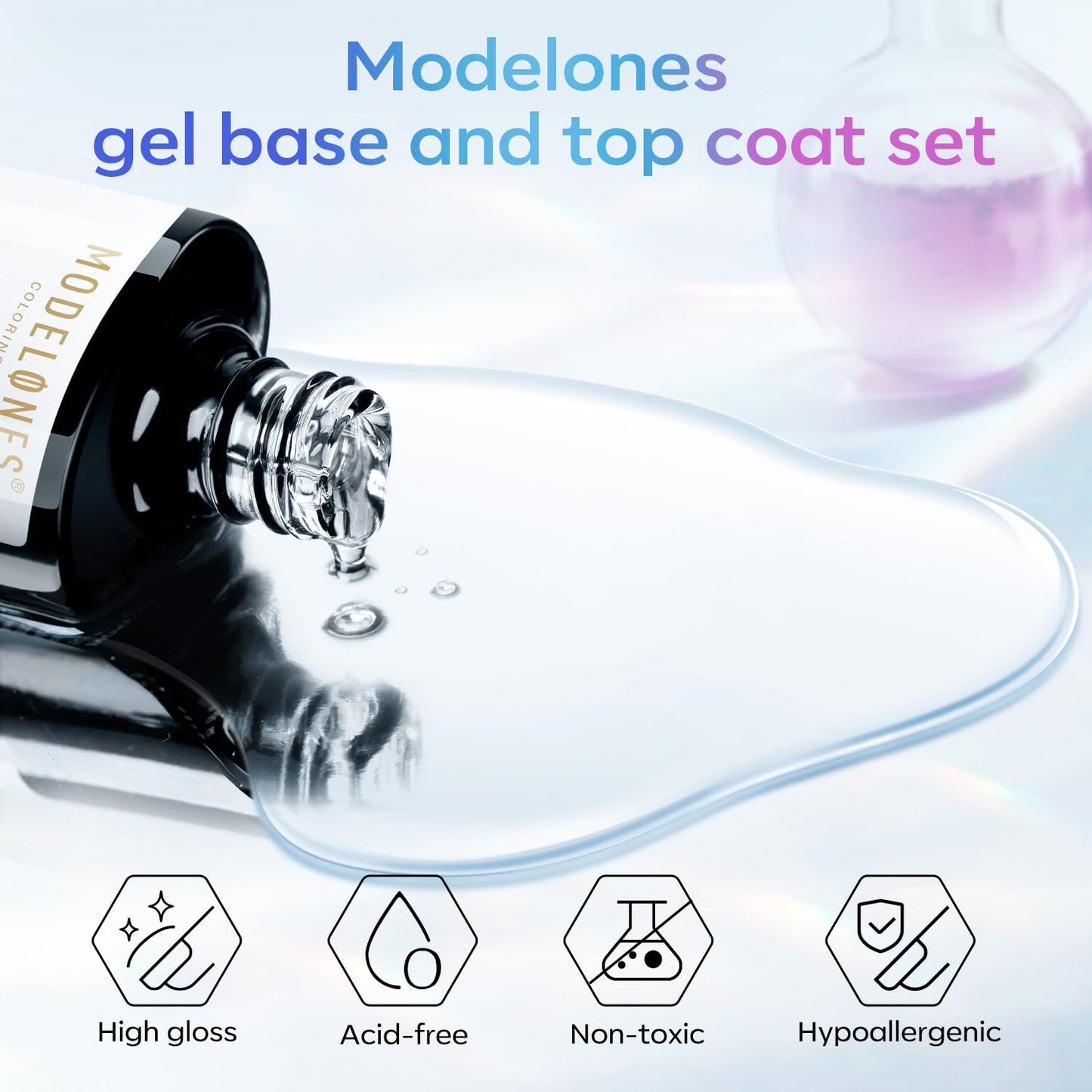 modelones 15 ml Nail Dehydrator and Primer, Acid Free Base Coat Natural Prep Dehydrate & Bond Primer Kit, Hema-Free Acrylic Nail Supplies