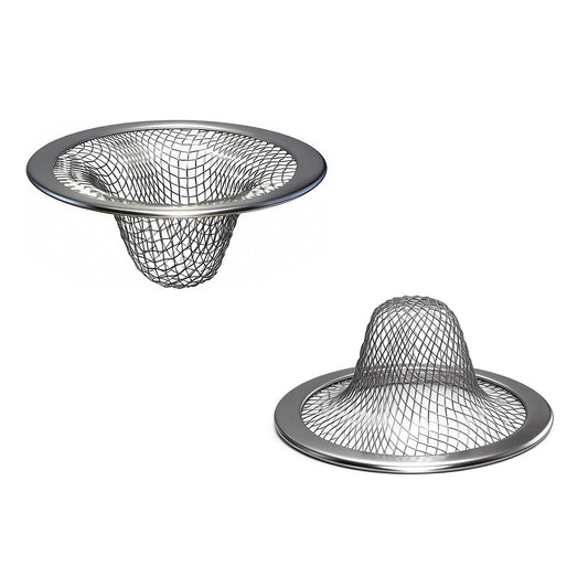 Huntonry 2.215" Top Diameter, 1.0" Basket Small Bathroom Sink Strainer, Little Drain Mesh, Utility, Slop, Laundry, RV and Lavatory Sink Drain Strainer Hair Catcher. Stainless Steel.