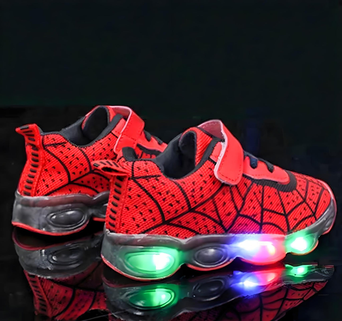 RAYCHY Toddler Boys Girls Light Up Shoes LED Lightweight Mesh Breathable Walking Sneakers Red