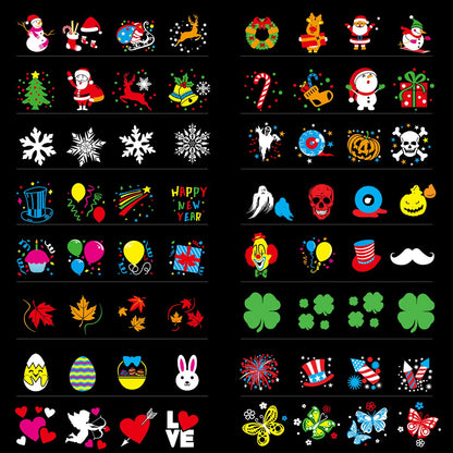 Christmas Halloween Lights Projector,Waterproof IP65 Indoor Motion Remote Control 10W LED Projector, 16 Slides Holiday Light Party Outdoor Garden House Apartment Kids Room Night Light