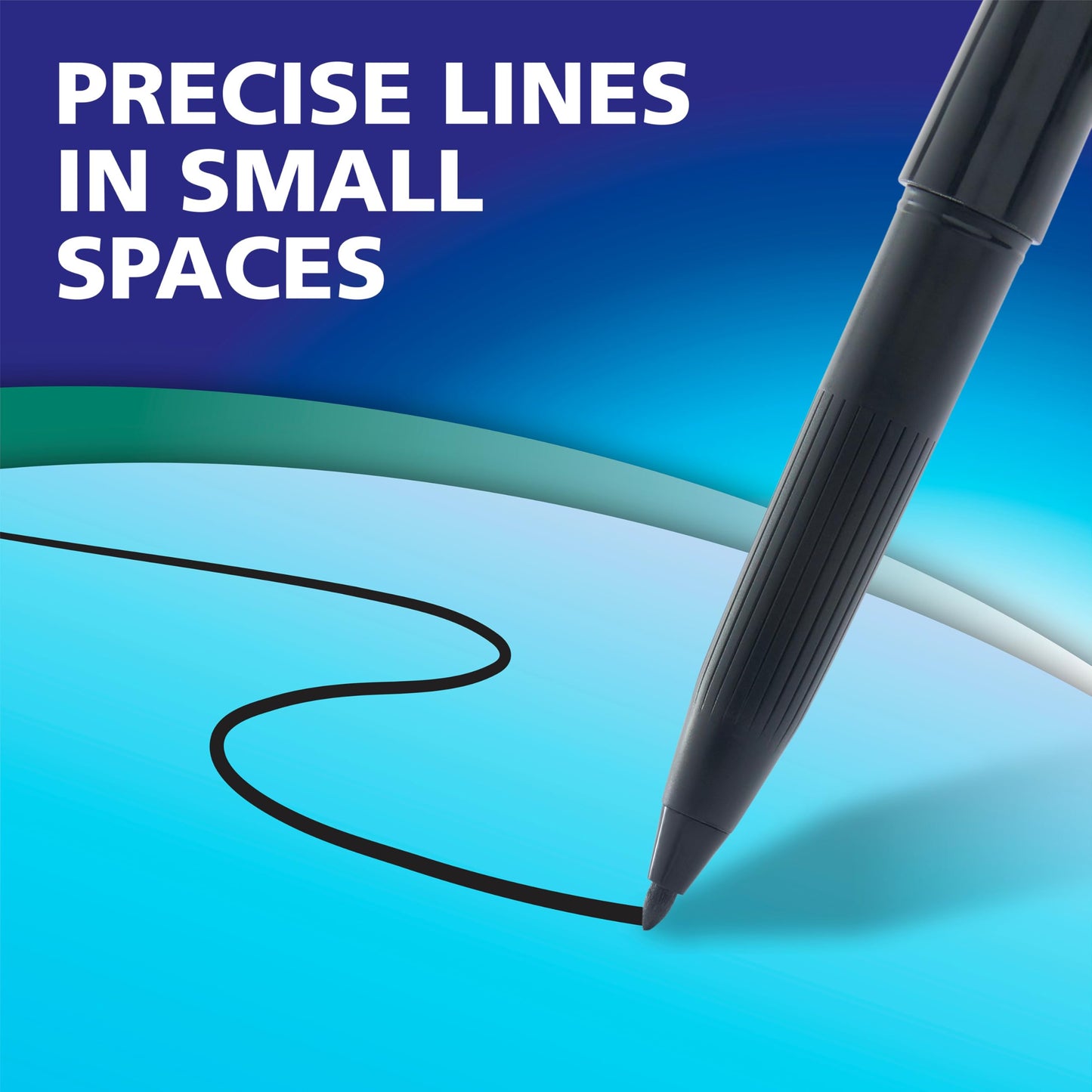 EXPO Visa Vis Wet Erase Markers Fine Point Black 12-Pack Ideal for Classroom and Homeschool Use