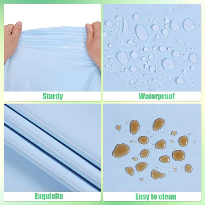 6 Packs Disposable Plastic Tablecloths 54 x 108 Inch Cool Tones Color Rectangle Tablecloth Waterproof and Oil-Proof Table Covers for Boy Birthday Picnic Easter Party Decorations