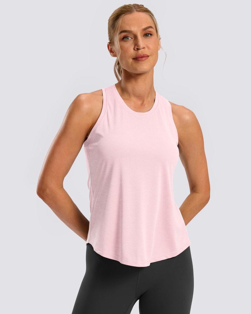 G Gradual Women's Workout Tank Tops Racerback Athletic Yoga Tops Loose Fit Sleeveless Running Gym Sports Shirts for Women(Pink,XXL)