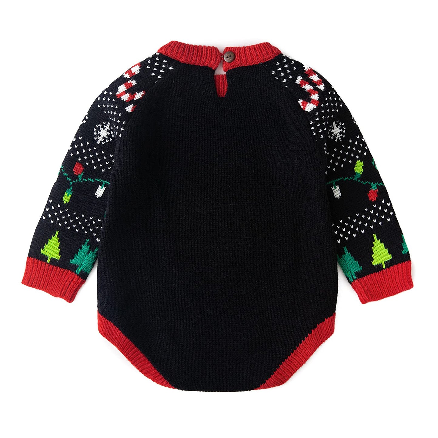 Simplee kids Baby Boys Girls Ugly Christmas Sweater Romper Winter Knitted Pullover Onesies for 12 Months Black