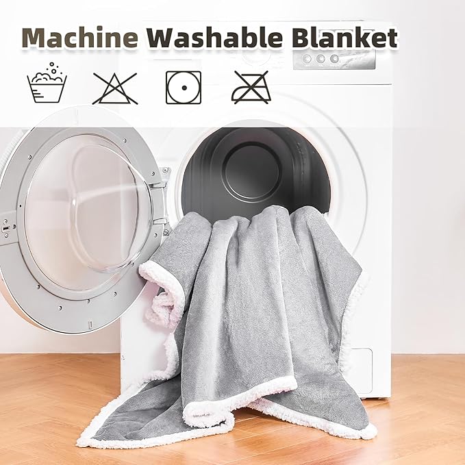 IFNOW Sherpa Wearable Blanket with Sleeves for Women Men Adults, Cozy Wearable Blanket with Arm and Pocket, Warm Full Body TV Wrap Throw Blanket, Soft Robe Blanket as Gifts for Mom Wife, Grey